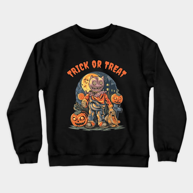 Trick or Treat Crewneck Sweatshirt by Iskapa